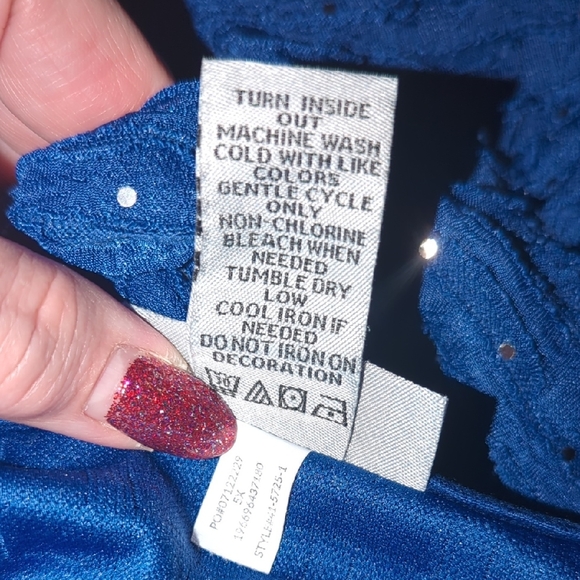 CATHERINES Blue Sparkle Textured Tunic 5x - Picture 11 of 11